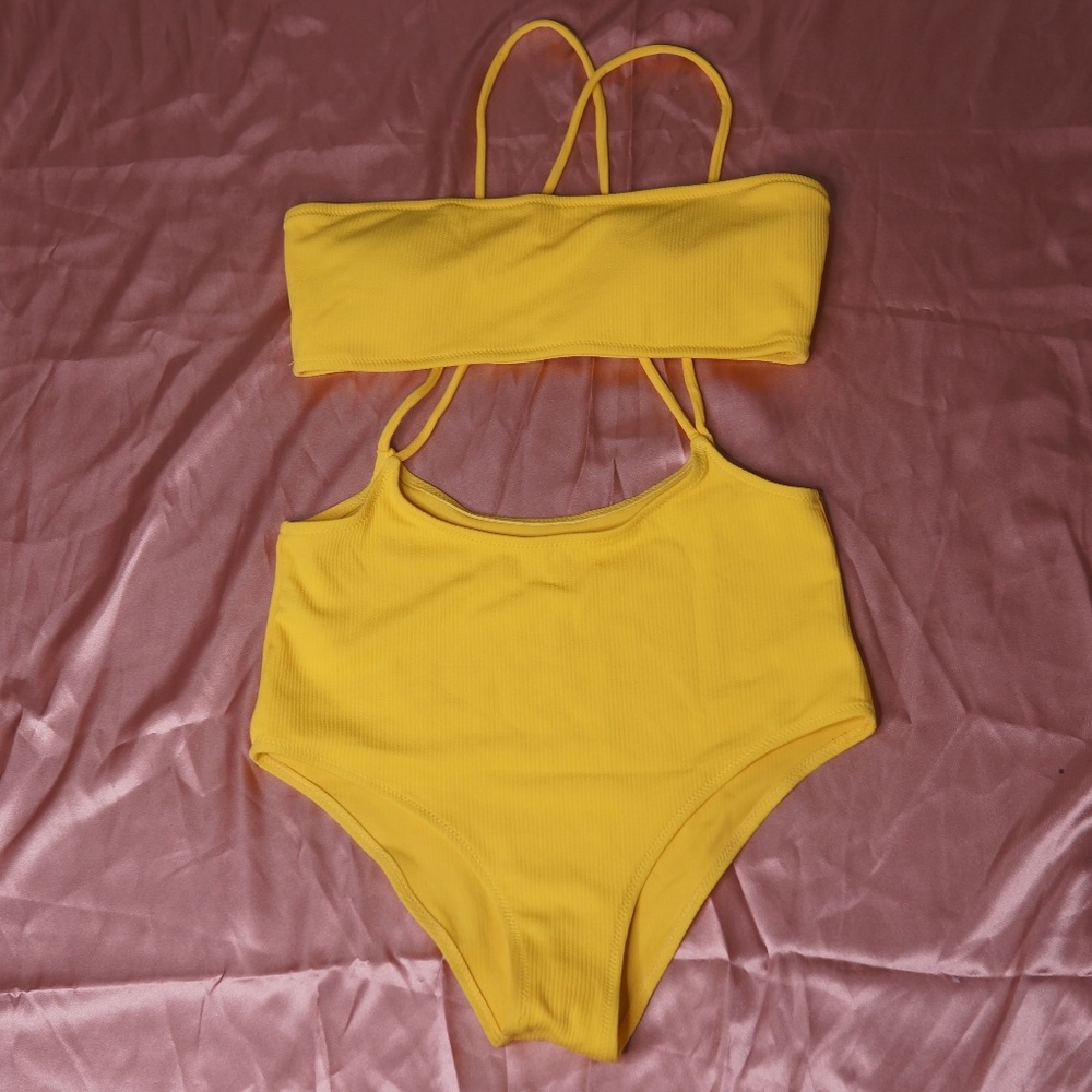 Zaful Bandeau Top & High Waisted Bikini Bottoms